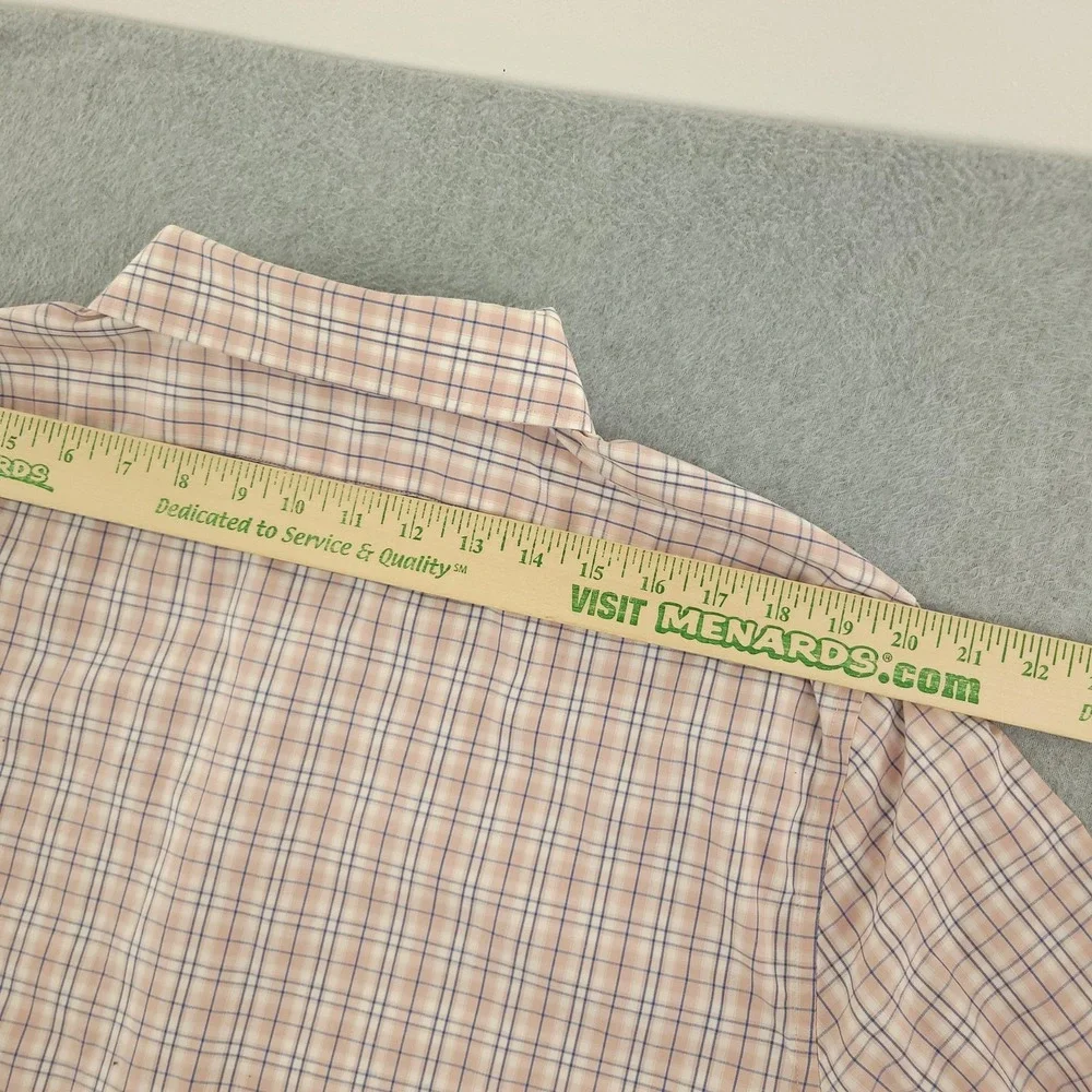 Banana Republic Shirt Mens XL Pink Plaid Long Sleeve Button Up Stretch Casual